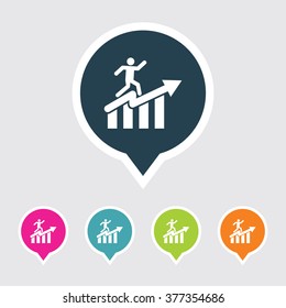 Very Useful Editable Man & Graph Icon on Different Colored Pointer Shape. Eps-10.
