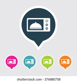 Very Useful Editable Microwave Oven Icon on Different Colored Pointer Shape. Eps-10.