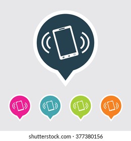 Very Useful Editable Mobile Phone Icon on Different Colored Pointer Shape. Eps-10.