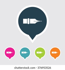Very Useful Editable pen Icon on Different Colored Pointer Shape. Eps-10.