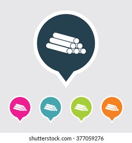 Very Useful Editable Pipe Icon on Different Colored Pointer Shape. Eps-10.