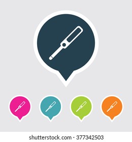 Very Useful Editable Pregnancy Testing Strip Icon on Different Colored Pointer Shape. Eps-10.