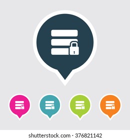 Very Useful Editable Secure Data Icon on Different Colored Pointer Shape. Eps-10.