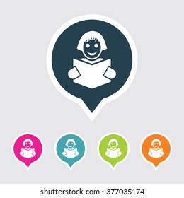 Very Useful Editable Student Icon on Different Colored Pointer Shape. Eps-10.
