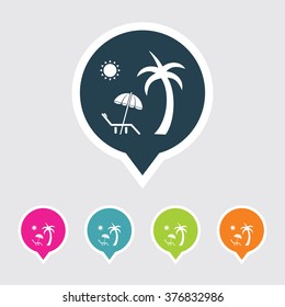Very Useful Editable Summer Vacations Icon on Different Colored Pointer Shape. Eps-10.