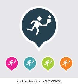 Very Useful Editable Table Tennis Icon on Different Colored Pointer Shape. Eps-10.
