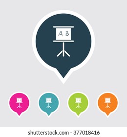 Very Useful Editable Teaching Stand Icon on Different Colored Pointer Shape. Eps-10.