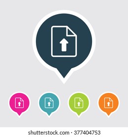 Very Useful Editable Upload Icon on Different Colored Pointer Shape. Eps-10.