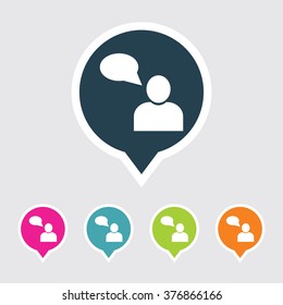 Very Useful Editable User Icon on Different Colored Pointer Shape. Eps-10.