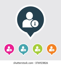 Very Useful Editable User Icon on Different Colored Pointer Shape. Eps-10.