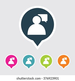 Very Useful Editable User Icon on Different Colored Pointer Shape. Eps-10.