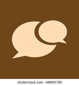 Very Useful Editable Vector icon of Comments on coffee color background. eps-10.