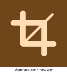 Very Useful Editable Vector icon of Crop Tool on coffee color background. eps-10.