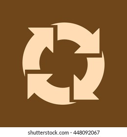 Very Useful Editable Vector icon of Reload on coffee color background. eps-10.
