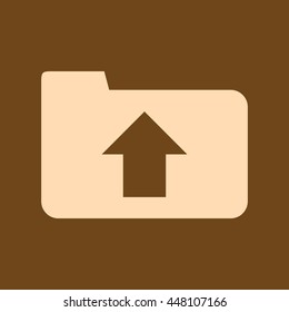 Very Useful Editable Vector icon of Upload on coffee color background. eps-10.