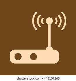 Very Useful Editable Vector icon of Wi-Fi Router on coffee color background. eps-10.