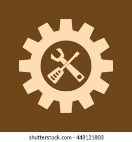 Very Useful Editable Vector icon of Tools & Setting on coffee color background. eps-10.