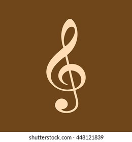 Very Useful Editable Vector icon of Music note on coffee color background. eps-10.