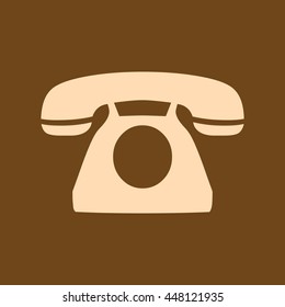 Very Useful Editable Vector icon of Telephone on coffee color background. eps-10.