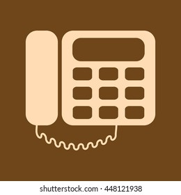 Very Useful Editable Vector icon of Telephone on coffee color background. eps-10.