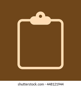 Very Useful Editable Vector icon of Clipboard on coffee color background. eps-10.