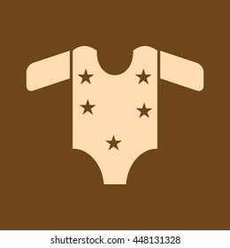 Very Useful Editable Vector icon of Baby Cloth on coffee color background. eps-10.