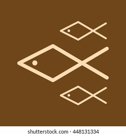 Very Useful Editable Vector icon of Fish on coffee color background. eps-10.