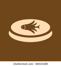 Very Useful Editable Vector icon of Fish on coffee color background. eps-10.