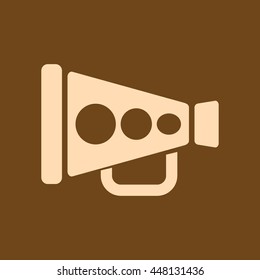 Very Useful Editable Vector icon of Megaphone on coffee color background. eps-10.
