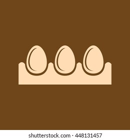 Very Useful Editable Vector icon of Egg Tray on coffee color background. eps-10.