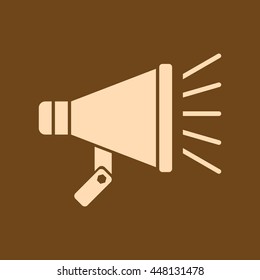 Very Useful Editable Vector icon of Megaphone on coffee color background. eps-10.