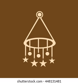 Very Useful Editable Vector icon of Wind Chimes on coffee color background. eps-10.