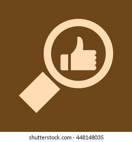 Very Useful Editable Vector icon of Search & like on coffee color background. eps-10.