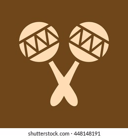 Very Useful Editable Vector icon of Rattle on coffee color background. eps-10.