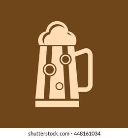 Very Useful Editable Vector icon of Drink Mug  on coffee color background. eps-10.