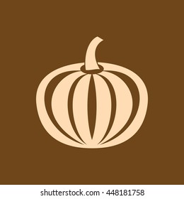 Very Useful Editable Vector icon of Pumpkin on coffee color background. eps-10.