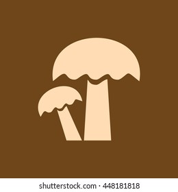 Very Useful Editable Vector icon of Mushroom on coffee color background. eps-10.