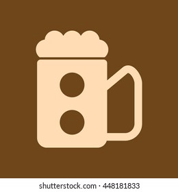 Very Useful Editable Vector icon of Drink Mug on coffee color background. eps-10.