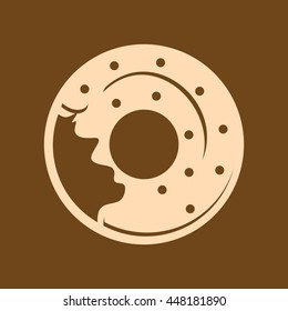 Very Useful Editable Vector icon of Donuts on coffee color background. eps-10.