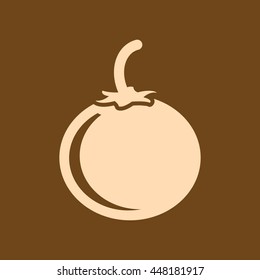 Very Useful Editable Vector icon of Tomato on coffee color background. eps-10.