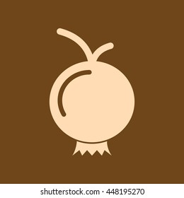 Very Useful Editable Vector icon of Pomegranate on coffee color background. eps-10.