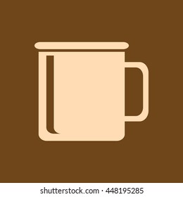 Very Useful Editable Vector icon of Tea or Coffee Cup on coffee color background. eps-10.