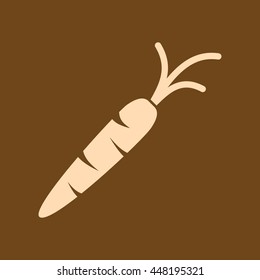 Very Useful Editable Vector icon of Carrot on coffee color background. eps-10.