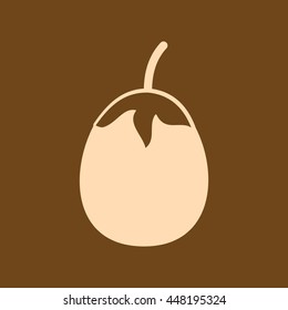 Very Useful Editable Vector icon of Eggplant on coffee color background. eps-10.