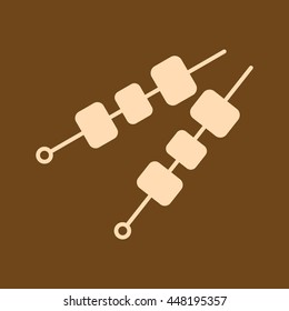 Very Useful Editable Vector icon of Paneer Tikka Kebab on coffee color background. eps-10.