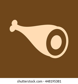 Very Useful Editable Vector icon of Meat on coffee color background. eps-10.