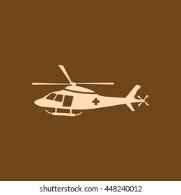 Very Useful Editable Vector icon of Helicopter on coffee color background. eps-10.