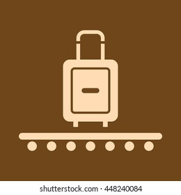 Very Useful Editable Vector icon of Travelling bag on coffee color background. eps-10.