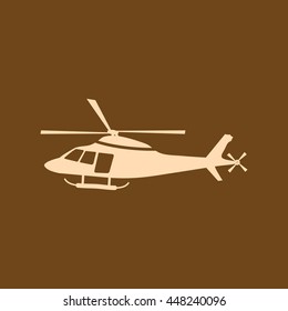 Very Useful Editable Vector icon of Helicopter on coffee color background. eps-10.