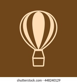 Very Useful Editable Vector icon of Parachute or Hot Air Balloons on coffee color background. eps-10.